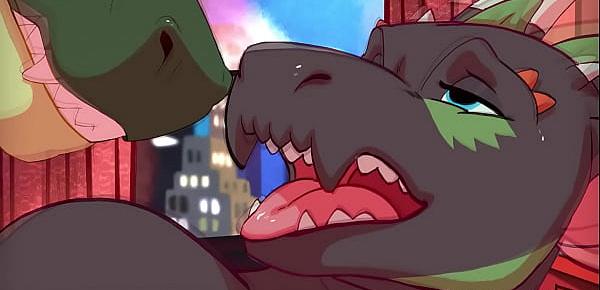  Gay dragon anal creampie - fuzzamorous ScalieFurry Yiff animation (w Sound! HD)